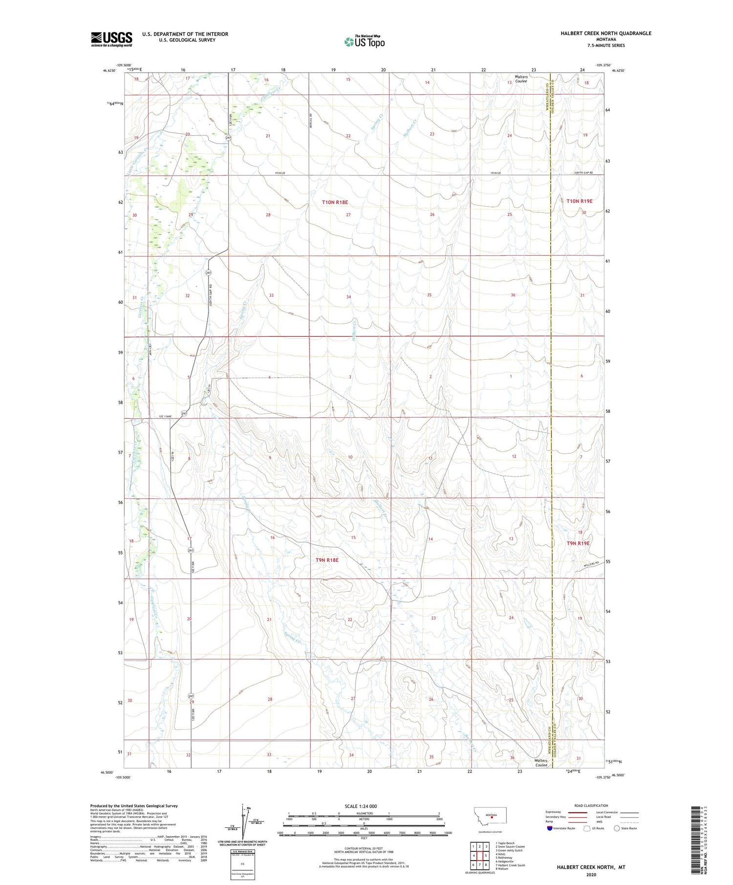 Halbert Creek North Montana US Topo Map Image
