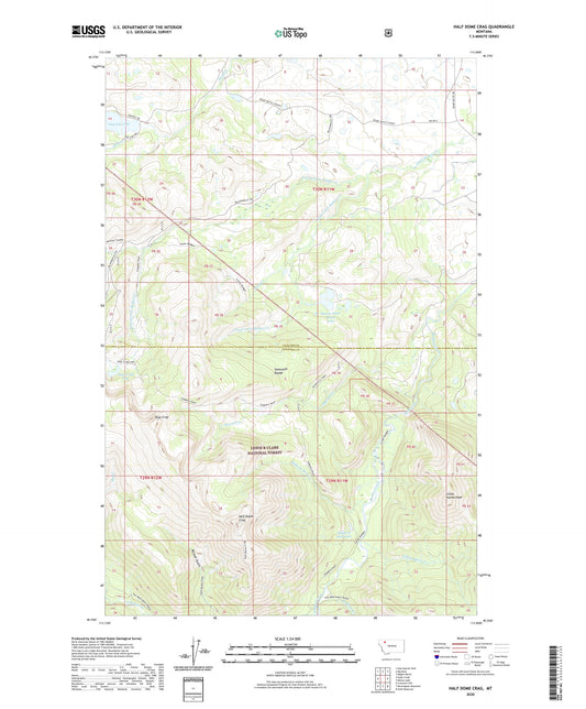 Half Dome Crag Montana US Topo Map Image