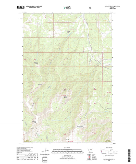 Half Moon Canyon Montana US Topo Map Image