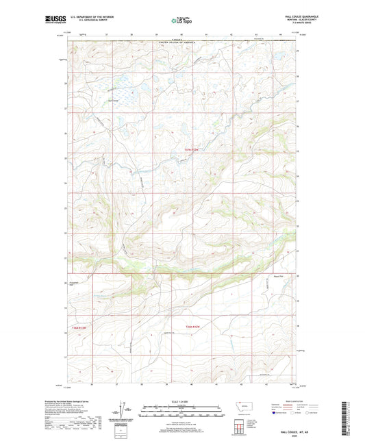 Hall Coulee Montana US Topo Map Image