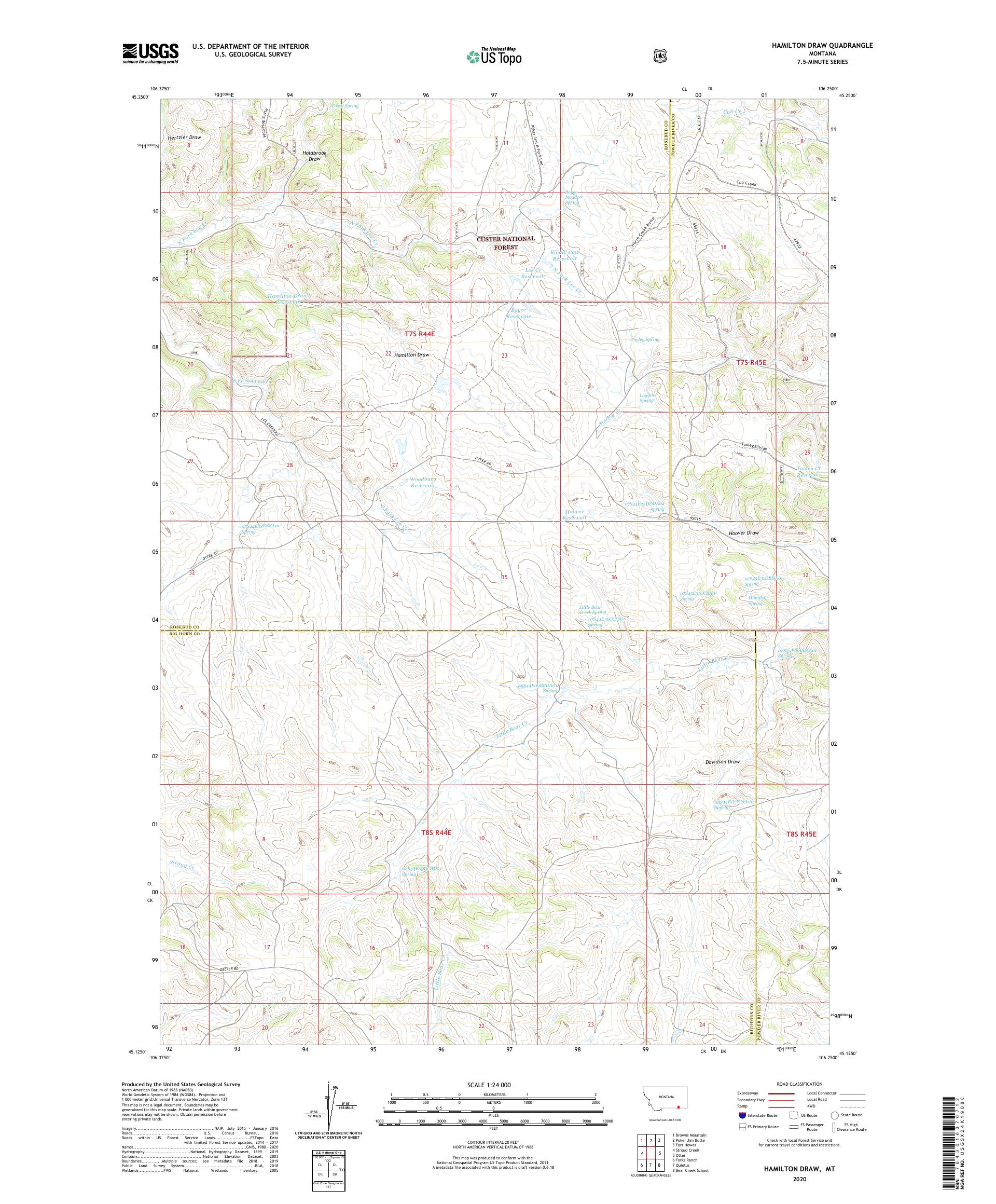 Hamilton Draw Montana US Topo Map – MyTopo Map Store