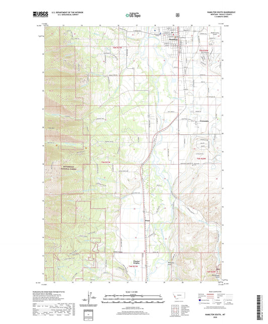 Hamilton South Montana US Topo Map Image