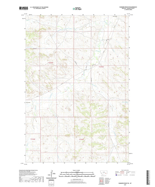 Hammond Draw SW Montana US Topo Map Image