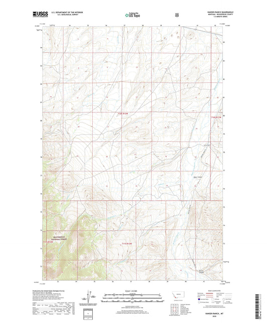Hansen Ranch Montana US Topo Map Image