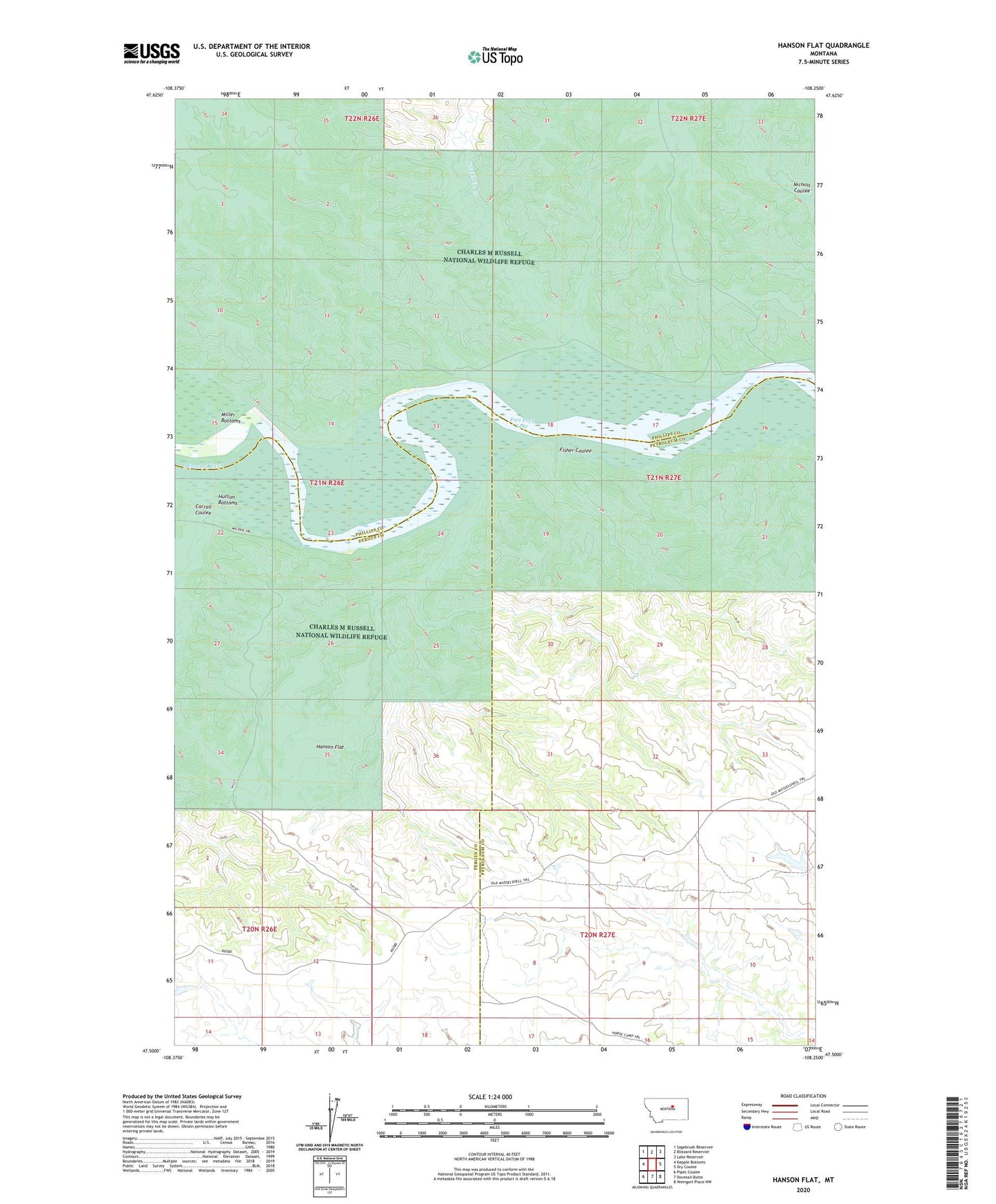 Hanson Flat Montana US Topo Map Image