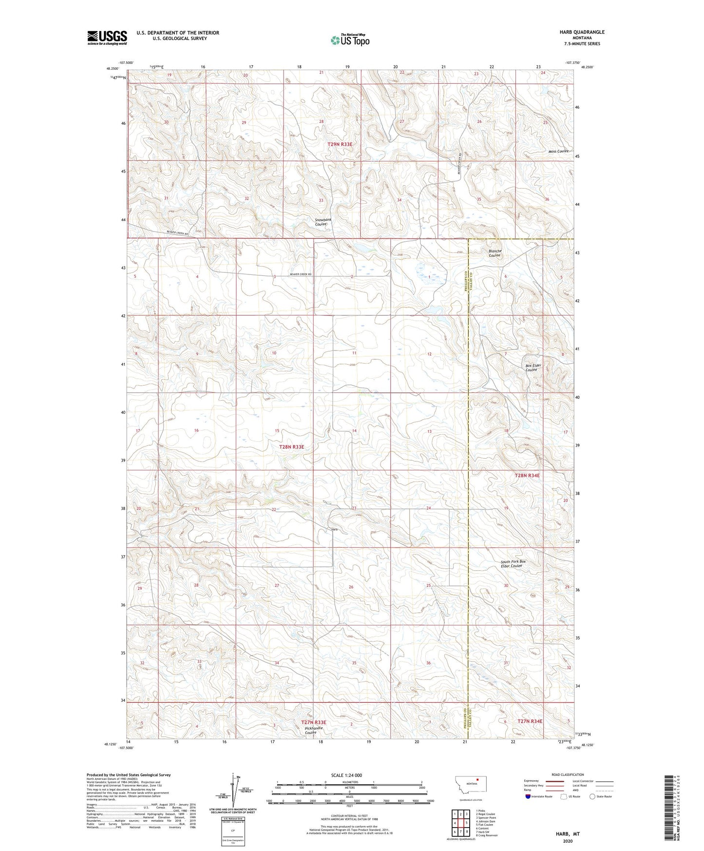 Harb Montana US Topo Map Image