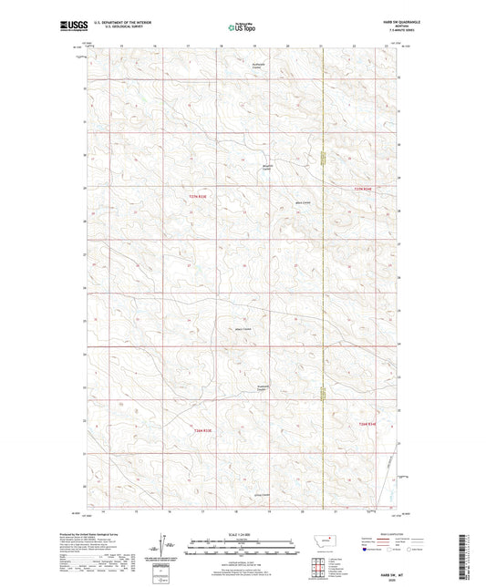 Harb SW Montana US Topo Map Image
