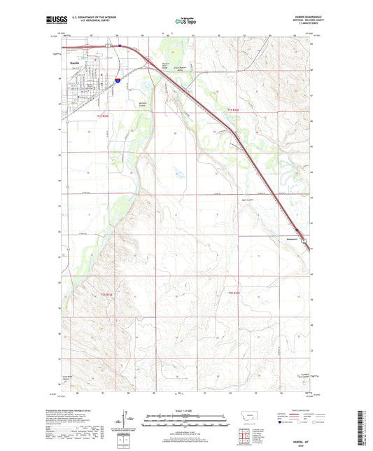 Hardin Montana US Topo Map Image
