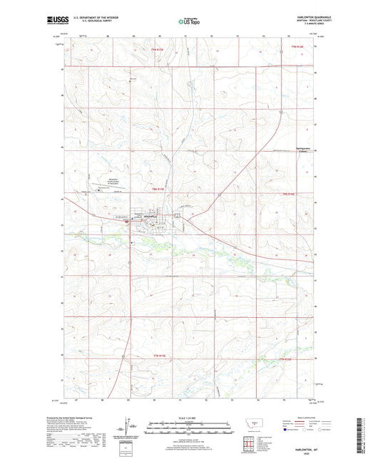 Harlowton Montana US Topo Map Image
