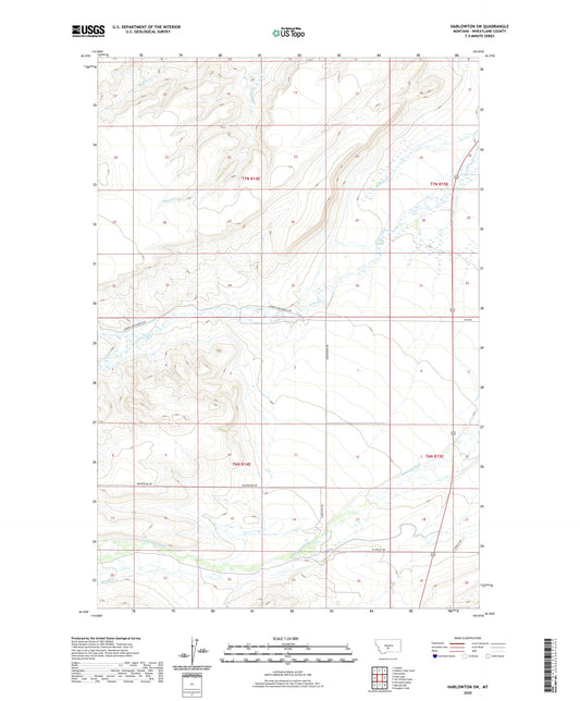 Harlowton SW Montana US Topo Map Image
