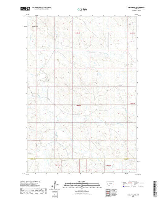 Harmon Butte Montana US Topo Map Image