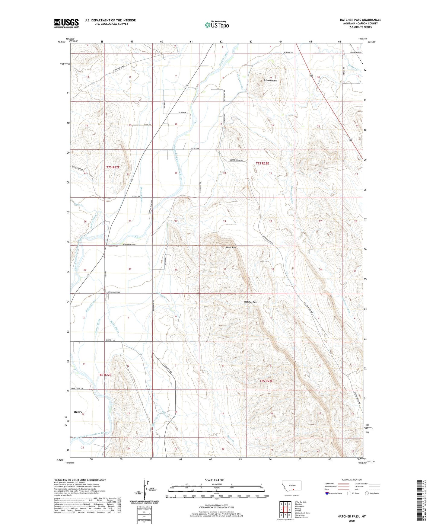 Hatcher Pass Montana US Topo Map Image