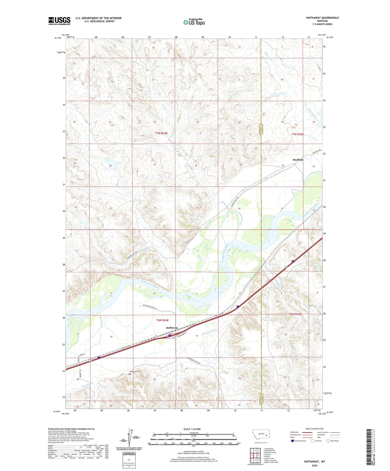 Hathaway Montana US Topo Map Image