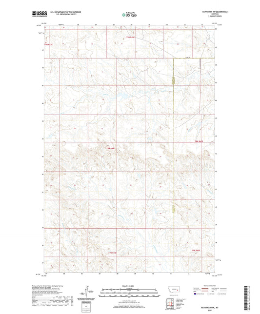 Hathaway NW Montana US Topo Map Image
