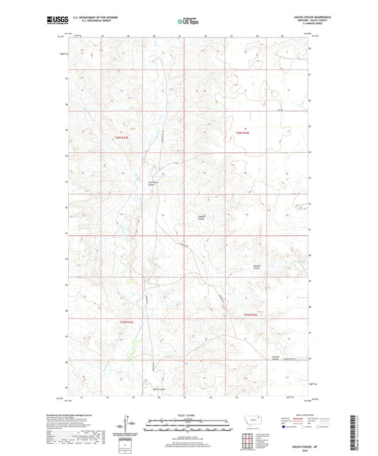 Hauck Coulee Montana US Topo Map Image