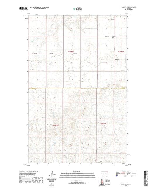Haugens Hill Montana US Topo Map Image