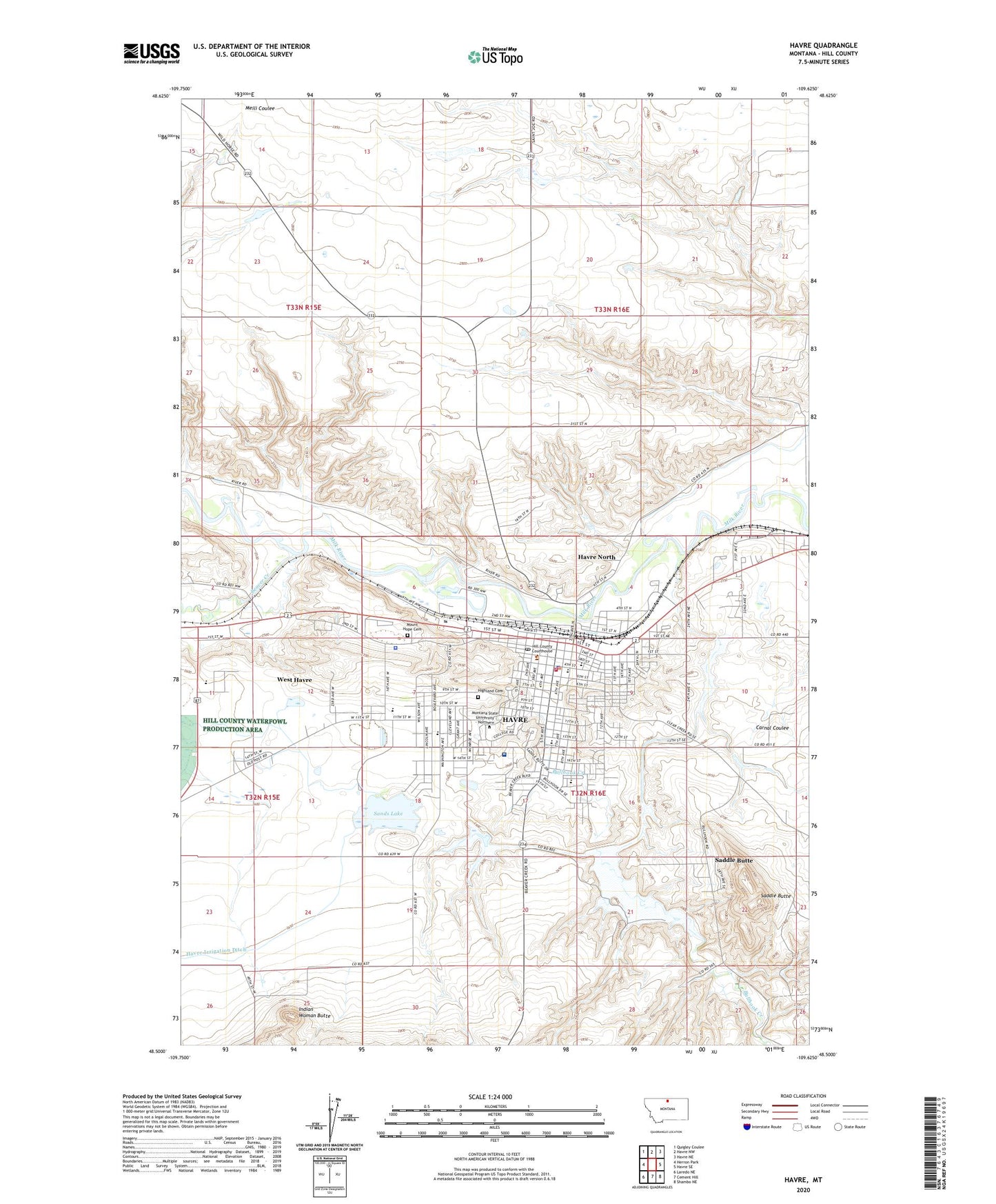 Havre Montana US Topo Map Image