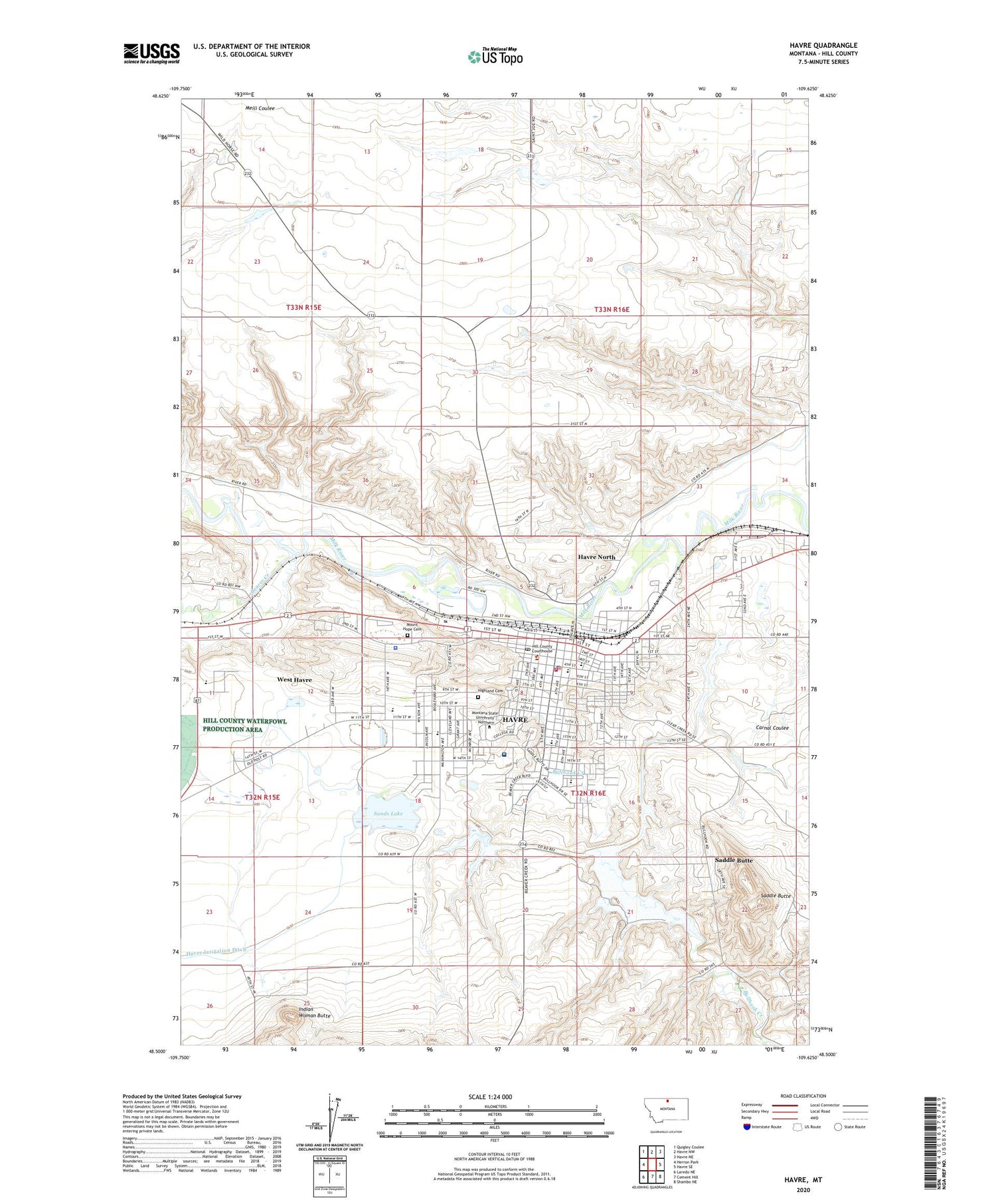 Havre Montana US Topo Map Image