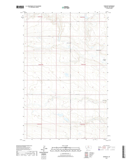 Havre NW Montana US Topo Map Image