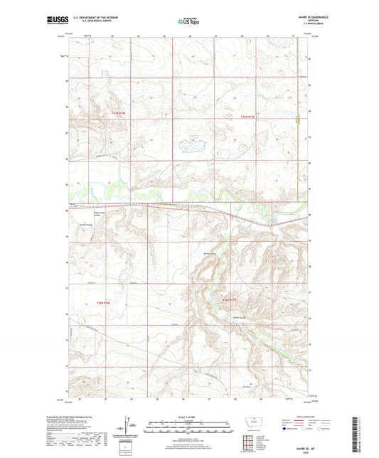 Havre SE Montana US Topo Map Image