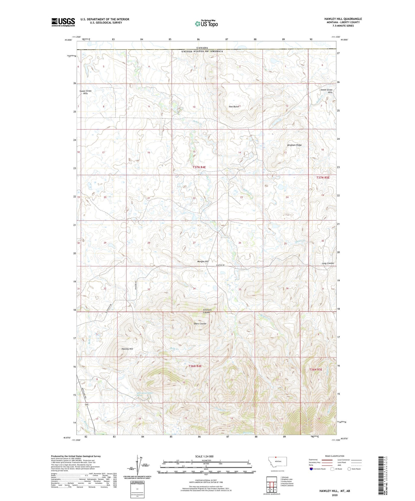 Hawley Hill Montana US Topo Map Image