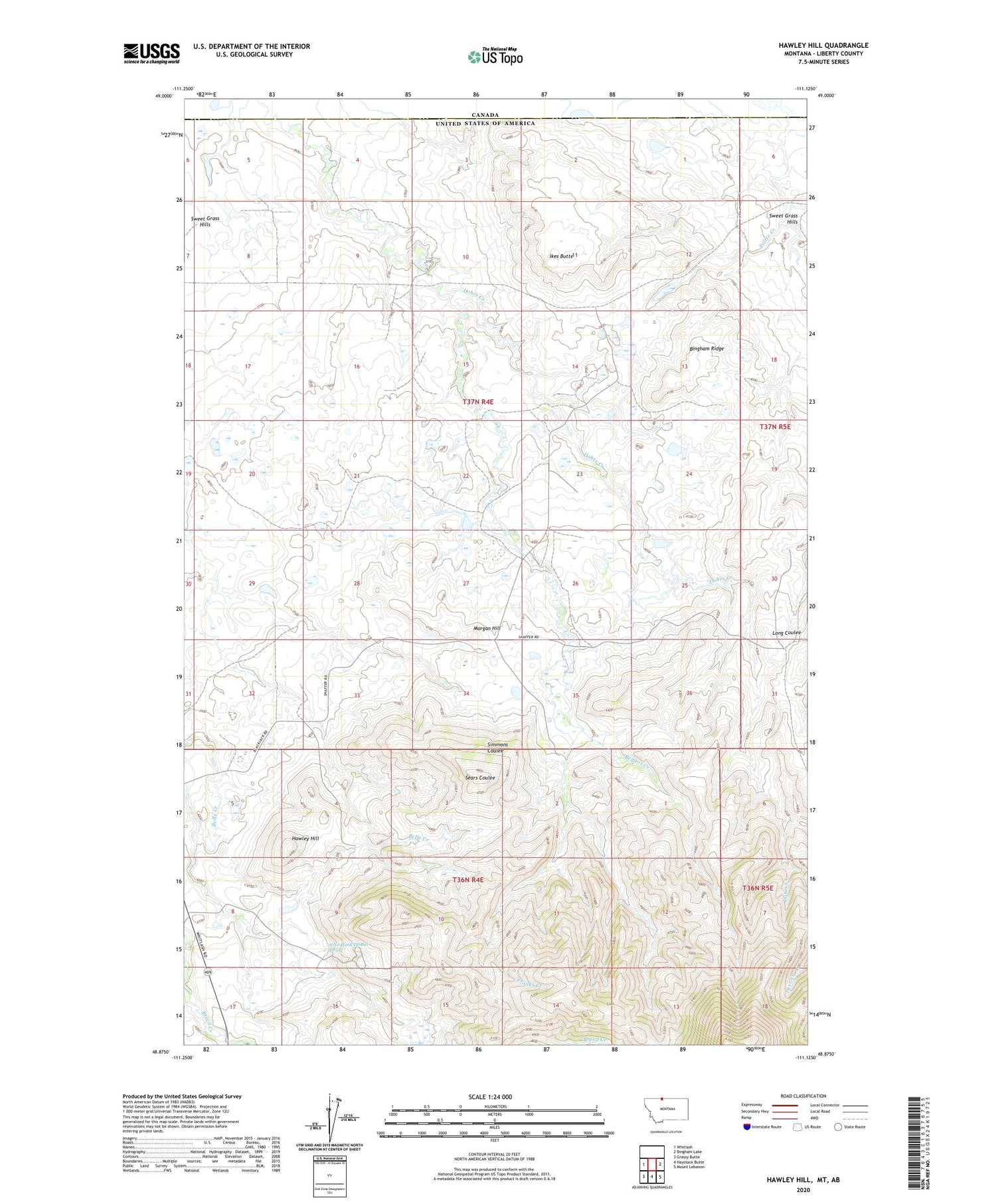 Hawley Hill Montana US Topo Map Image