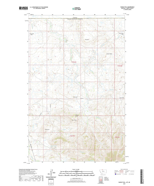 Hawley Hill Montana US Topo Map Image