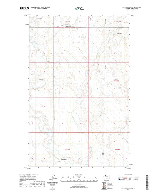 Hawthorne School Montana US Topo Map Image