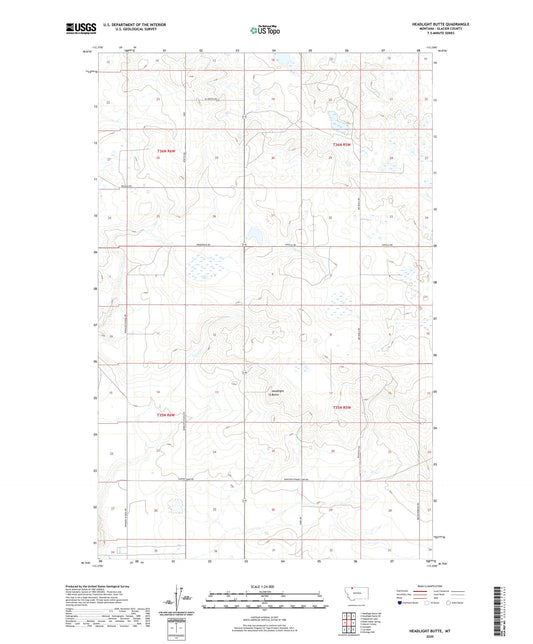 Headlight Butte Montana US Topo Map Image
