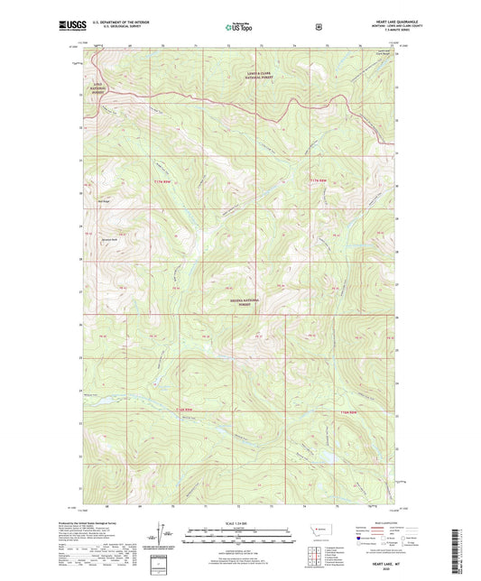 Heart Lake Montana US Topo Map Image