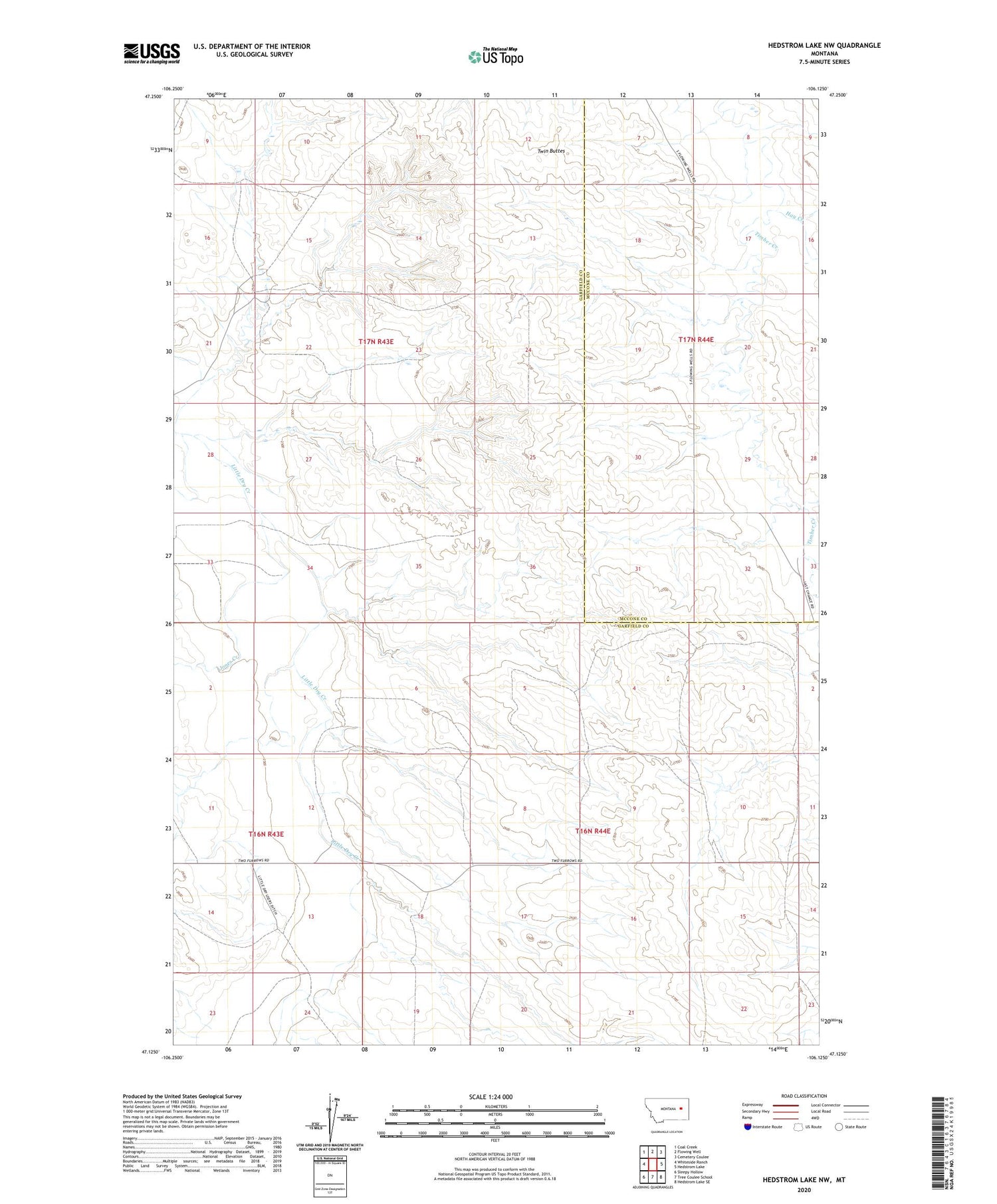 Hedstrom Lake NW Montana US Topo Map Image