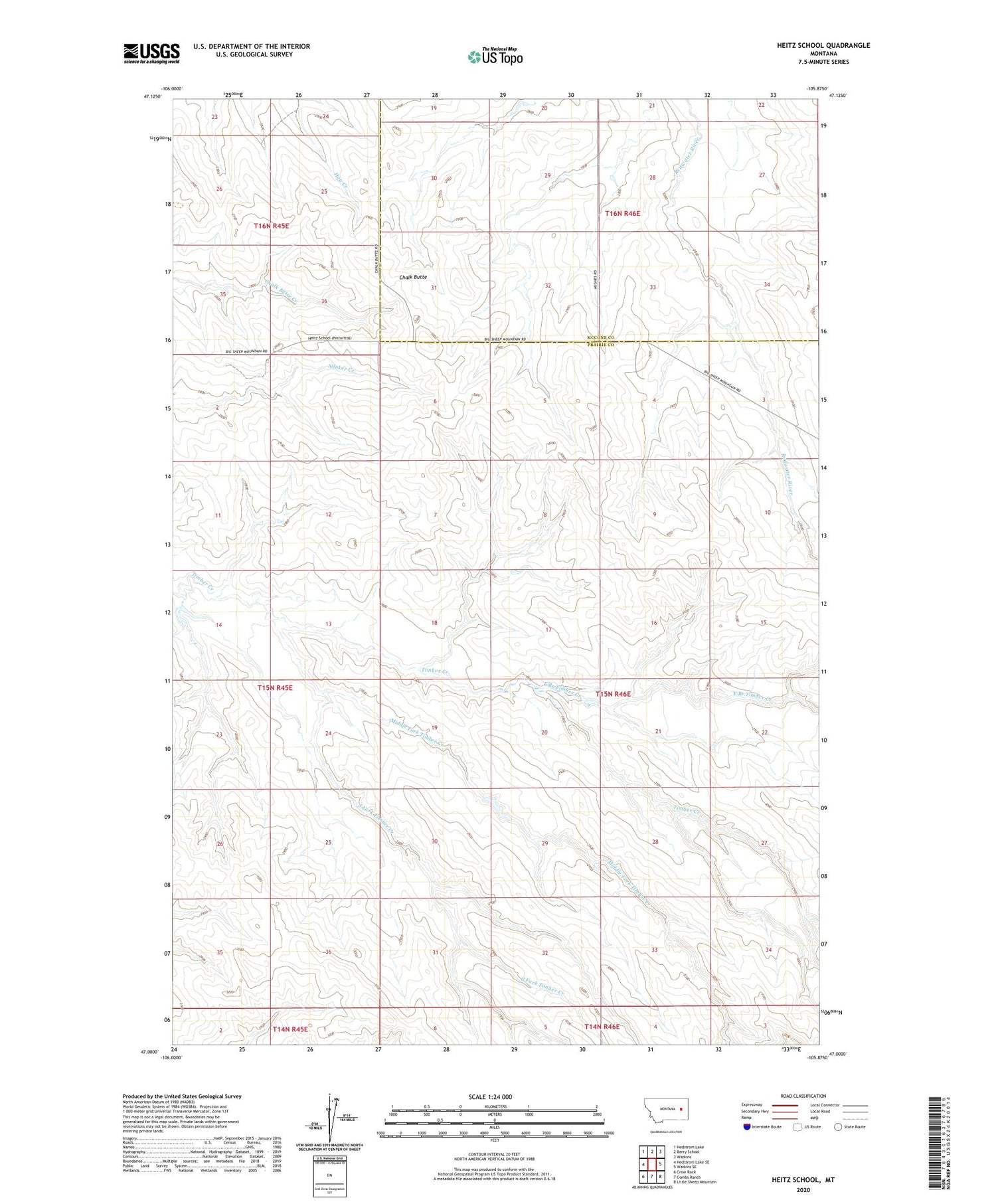 Heitz School Montana US Topo Map Image