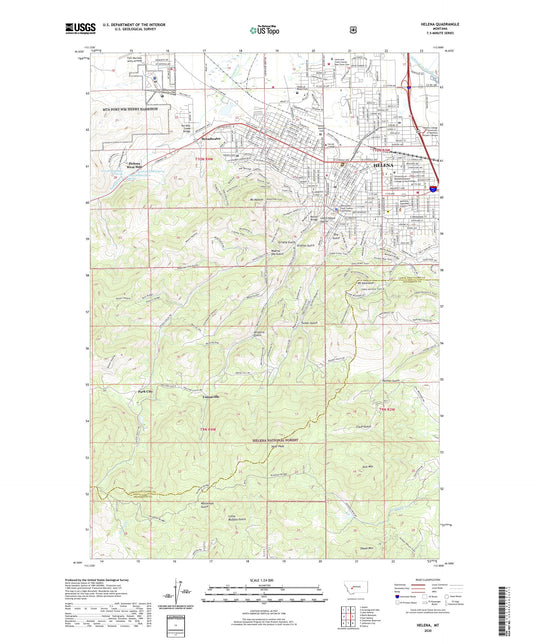 Helena Montana US Topo Map Image