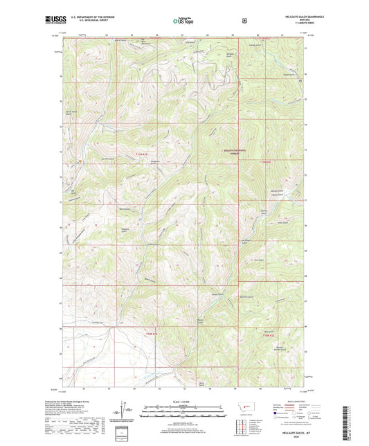 Hellgate Gulch Montana US Topo Map Image