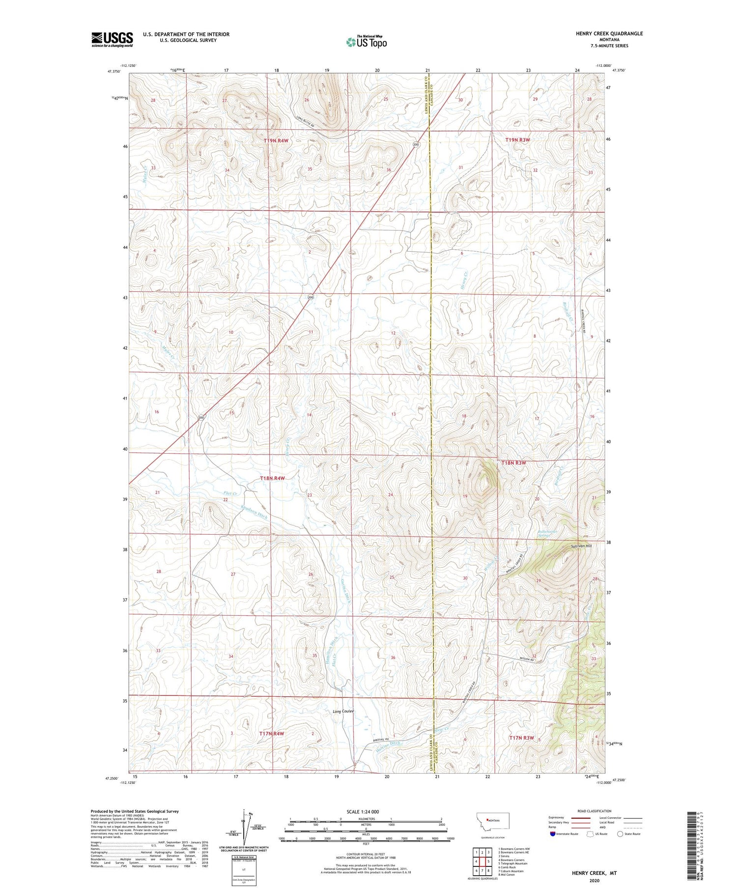 Henry Creek Montana US Topo Map Image