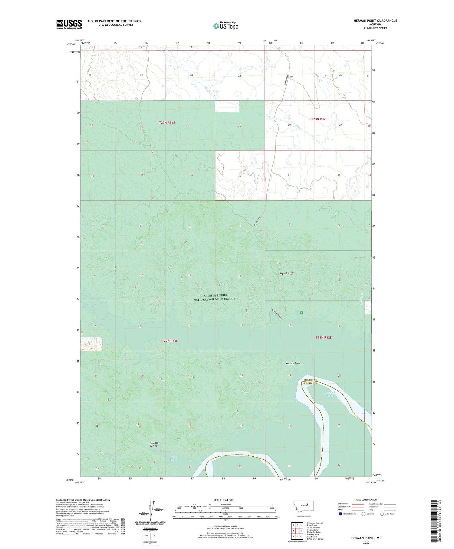 Herman Point Montana US Topo Map Image
