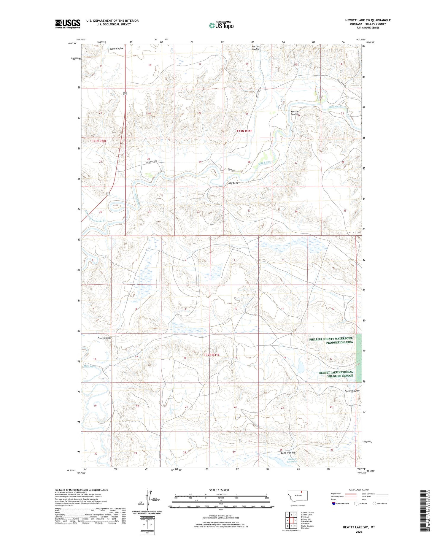 Hewitt Lake SW Montana US Topo Map Image