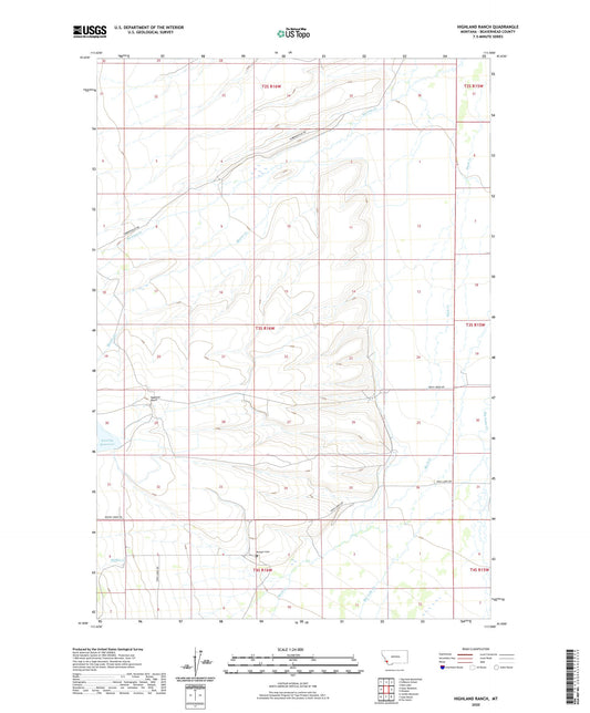 Highland Ranch Montana US Topo Map Image
