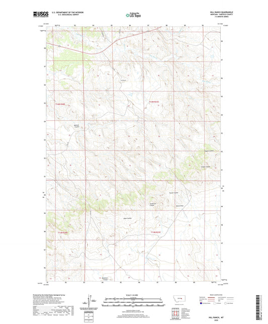 Hill Ranch Montana US Topo Map Image