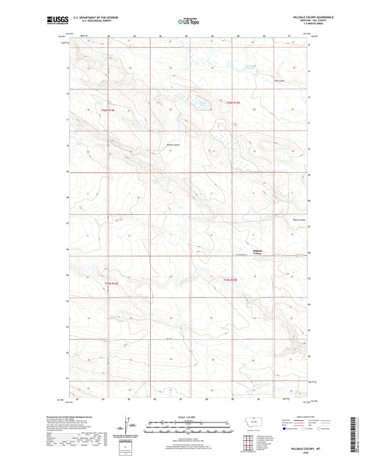 Hilldale Colony Montana US Topo Map Image