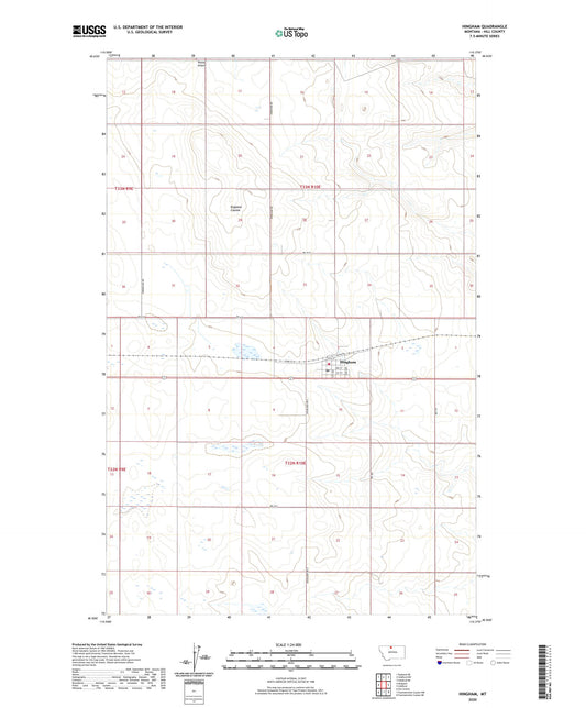 Hingham Montana US Topo Map Image