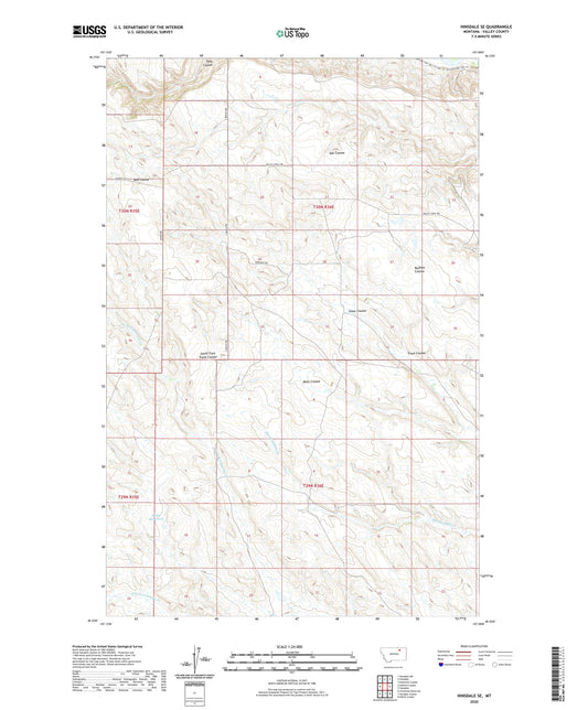 Hinsdale SE Montana US Topo Map Image