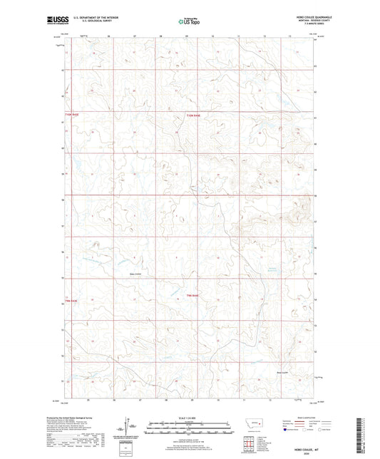 Hobo Coulee Montana US Topo Map Image