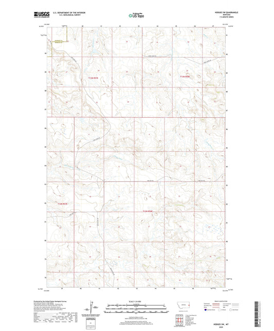 Hodges SW Montana US Topo Map Image