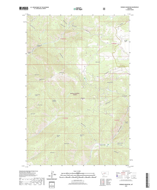 Hogback Mountain Montana US Topo Map Image