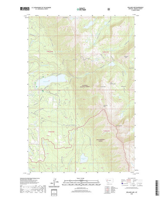 Holland Lake Montana US Topo Map Image