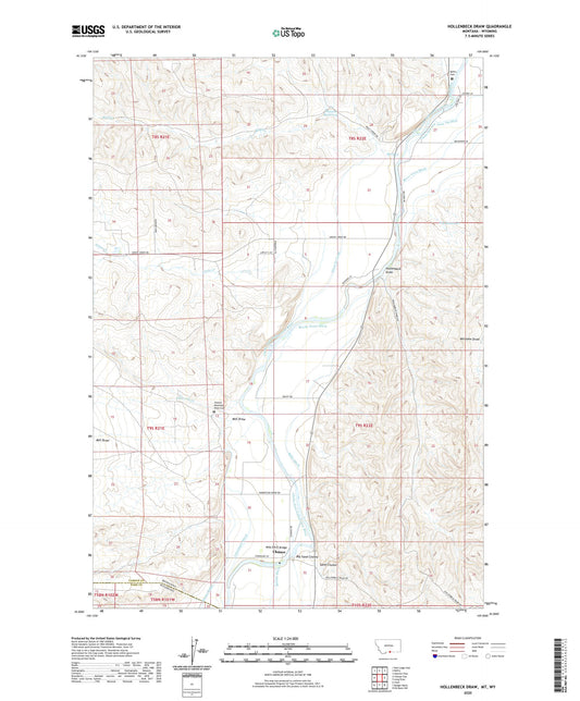 Hollenbeck Draw Montana US Topo Map Image