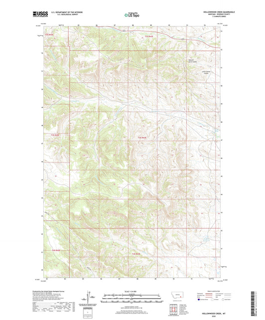 Hollowwood Creek Montana US Topo Map Image