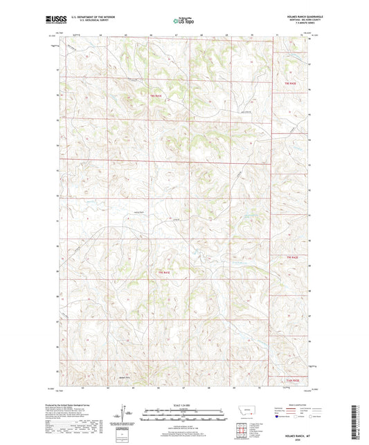 Holmes Ranch Montana US Topo Map Image