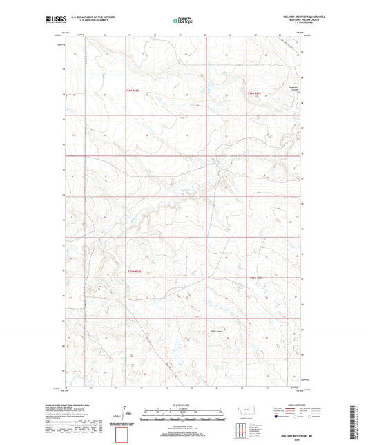 Holzhey Reservoir Montana US Topo Map Image